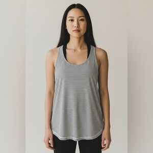 Champion Black & White Stripe Strappy Back Tank Size XL